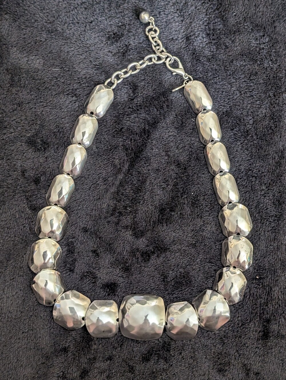 Vintage Park Lane Hammered Silver Tone Necklace